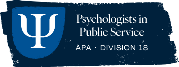 Logo of American Psychological Association - Division 18 : Psychologists in Public Service